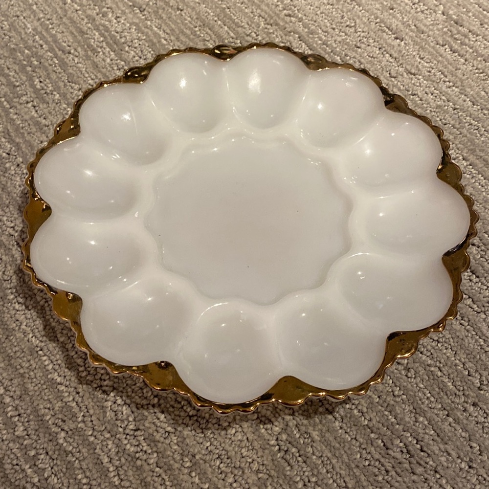Vintage Milk Glass Plate